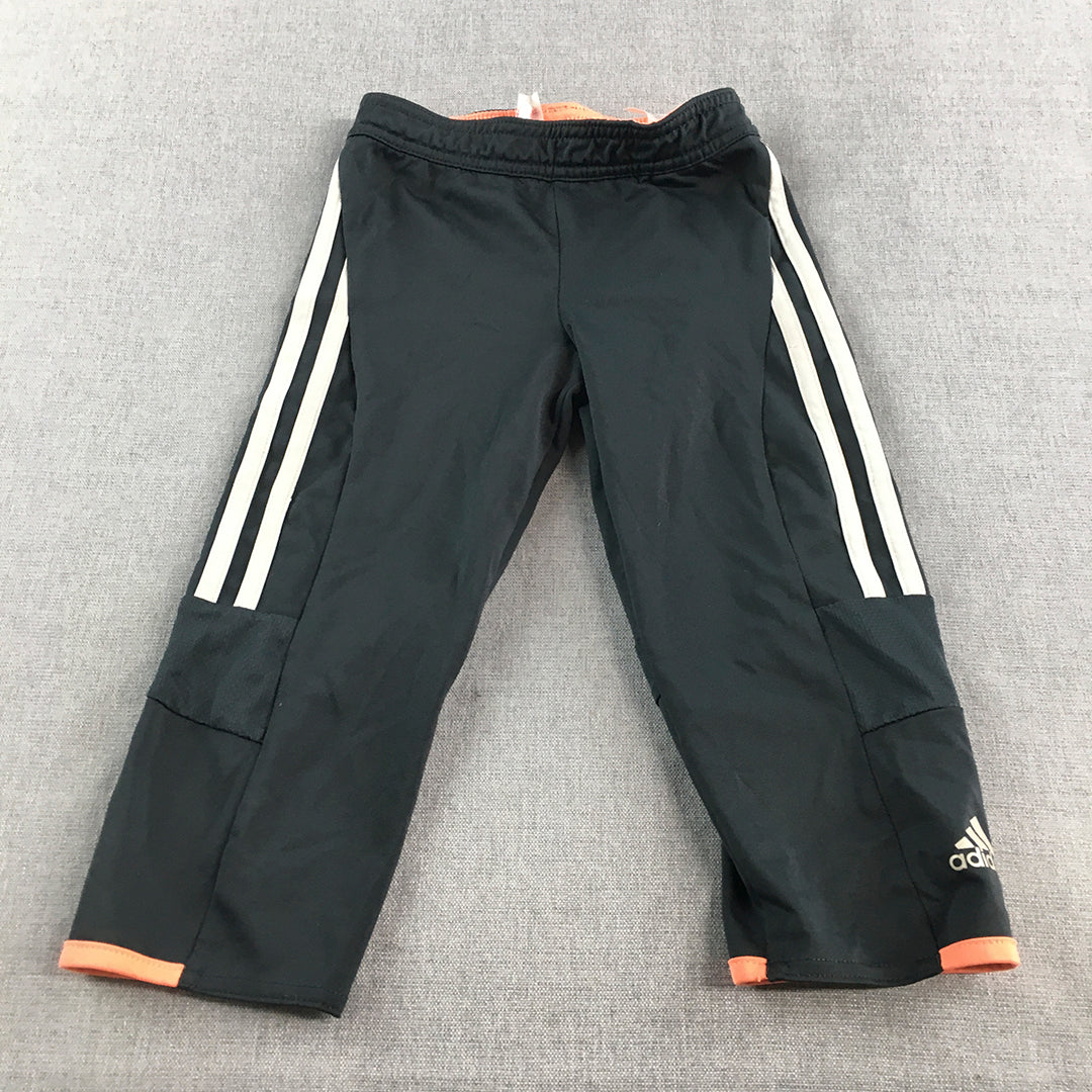 Adidas Kids Girls Tracksuit Pants Size 7 - 8 Years Grey Logo Jogger