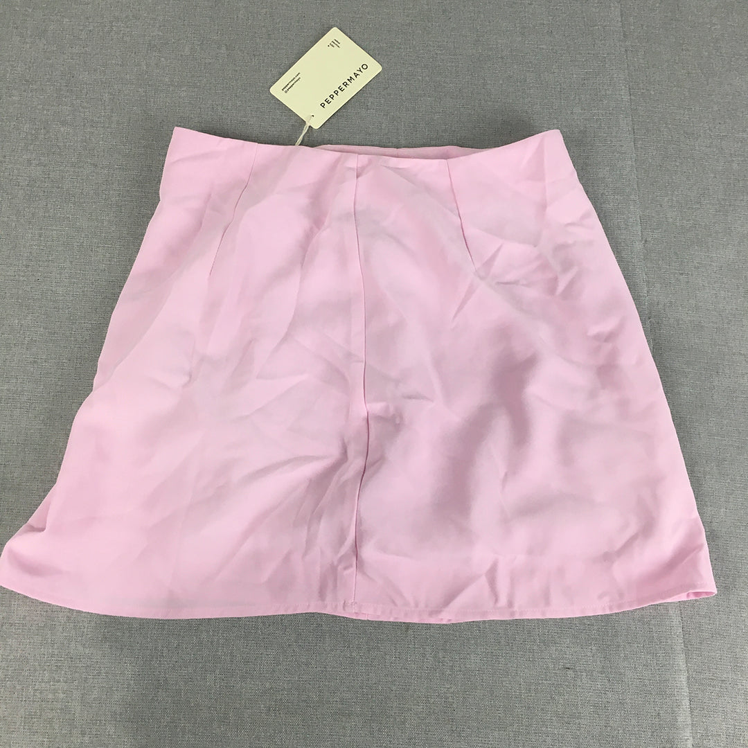 NEW Peppermayo Womens Skirt Size 10 Pink A-Line Mini