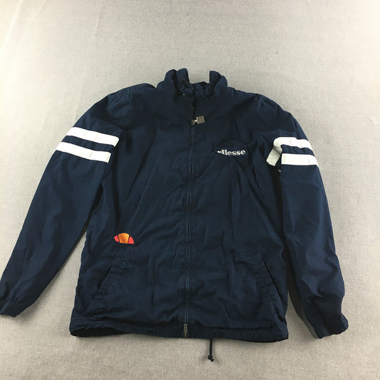 Ellesse Mens Jacket Size S Blue Zip-Up Logo Windbreaker Coat