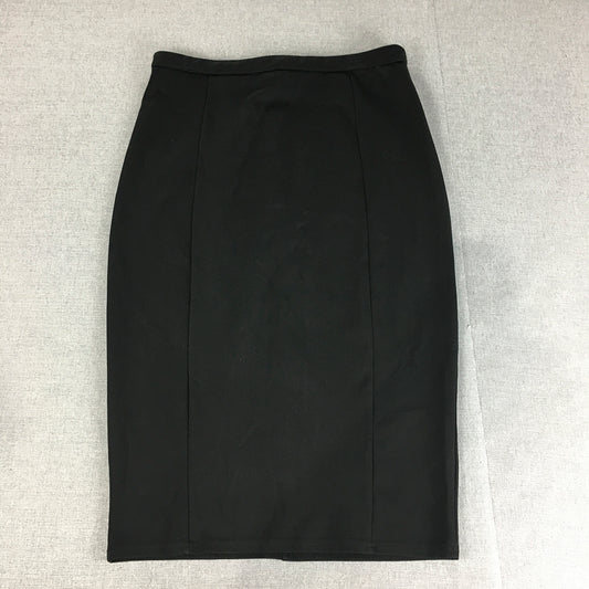 Atmos & Here Womens Pencil Skirt Size 12 Black Straight Corporate Work