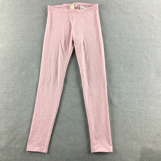 H&M Kids Girls Leggings Size 8 - 9 Years Pink Knit Stretch Fabric Pants