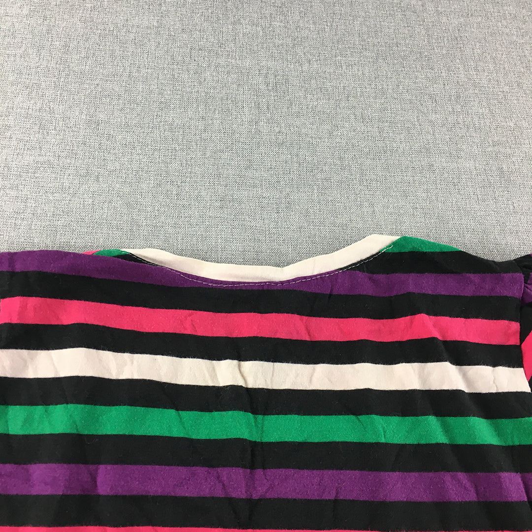 Abercrombie & Fitch Kids Girls T-Shirt Youth Size XL 12-14 Years Purple Striped