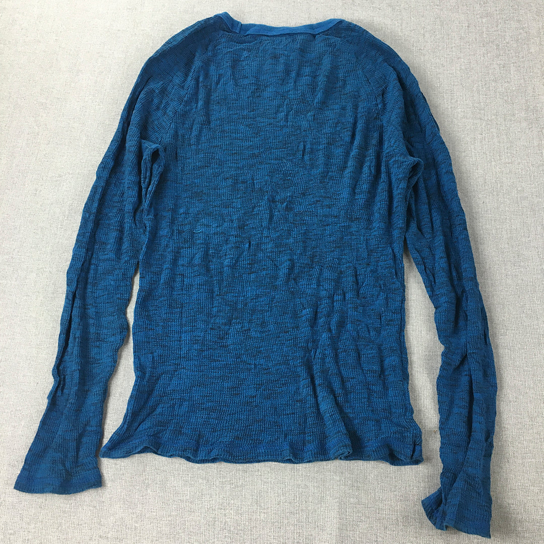 Prince & Fox by Aeropostale Mens Thermal Shirt Size XS Blue Crew Neck Pullover