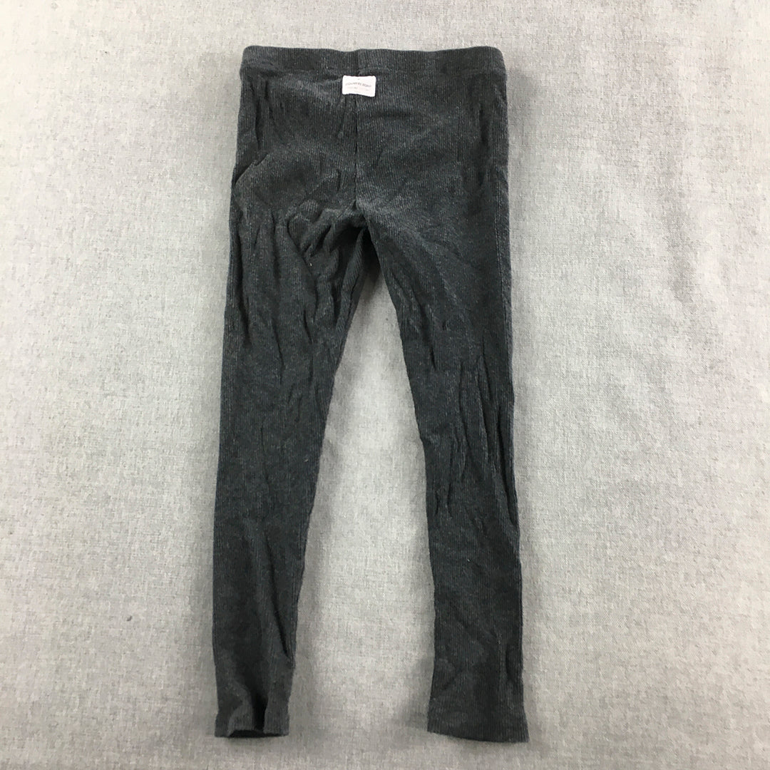 Country Road Kids Girls Leggings Size 4 Grey Knit Stretch Pants