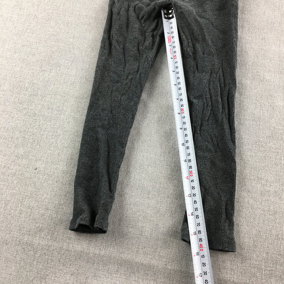 Country Road Kids Girls Leggings Size 4 Grey Knit Stretch Pants