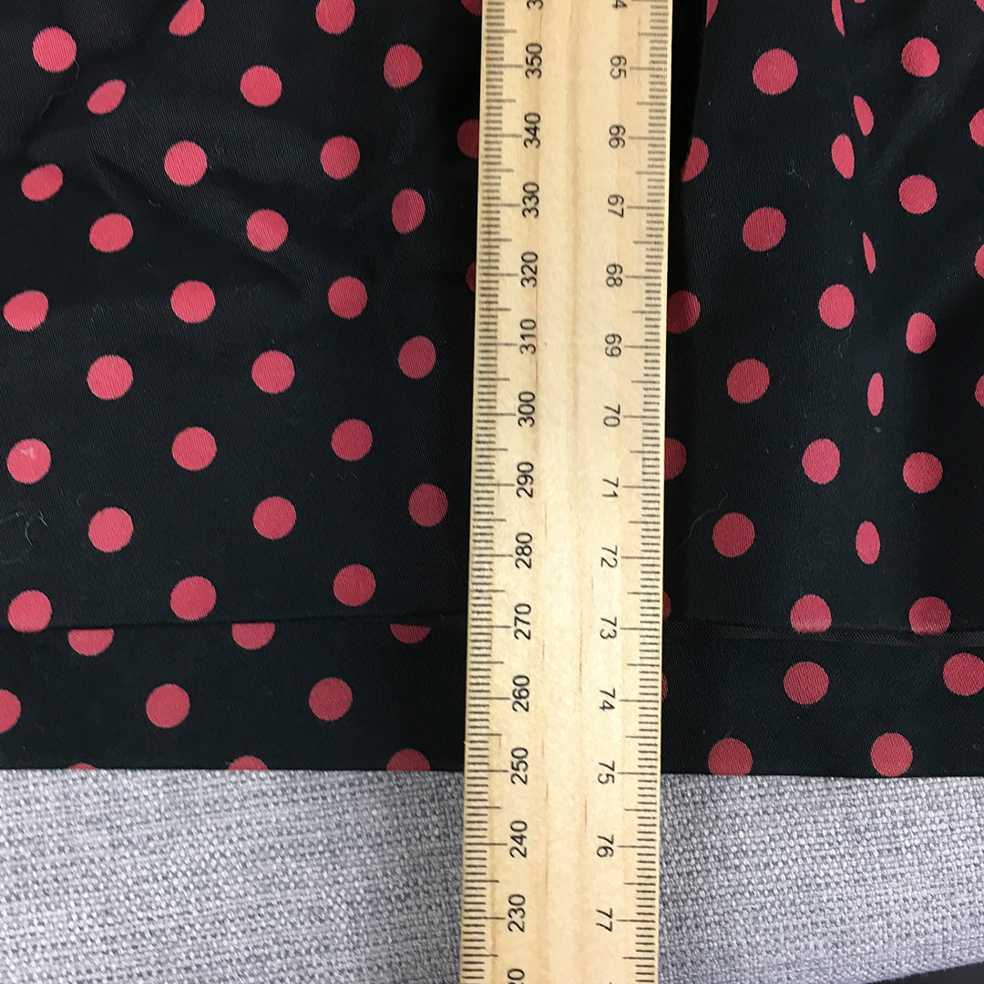 Re-Launch Womens Pencil Dress Size 12 Black Red Polka Dot Mini