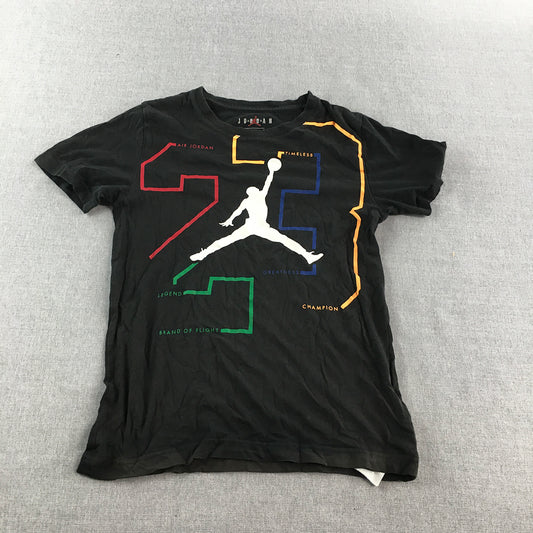 Nike Air Jordan Kids Boys T-Shirt Youth Size M 10 - 12 Years Black Jumpman Logo