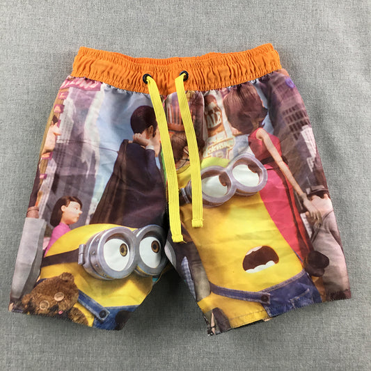 Minions Kids Boys Shorts Size 5 Yellow Orange Drawstring