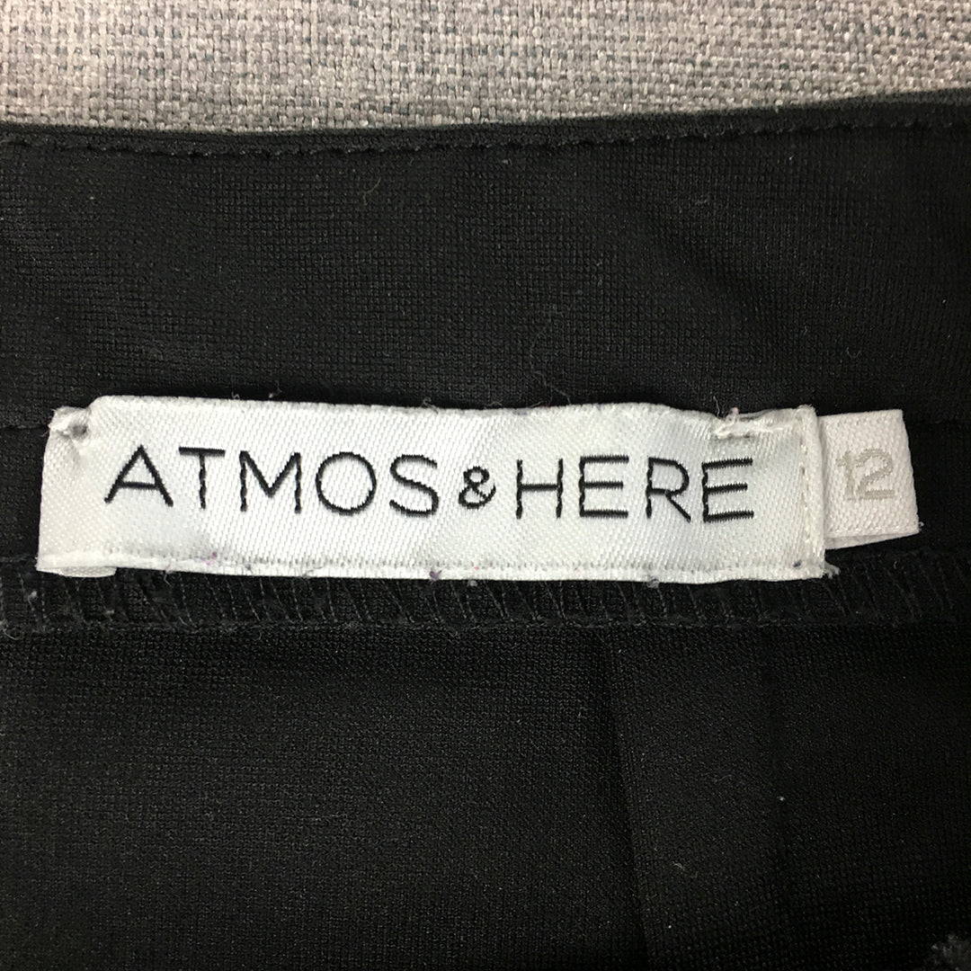 Atmos & Here Womens Pencil Skirt Size 12 Black Straight Corporate Work