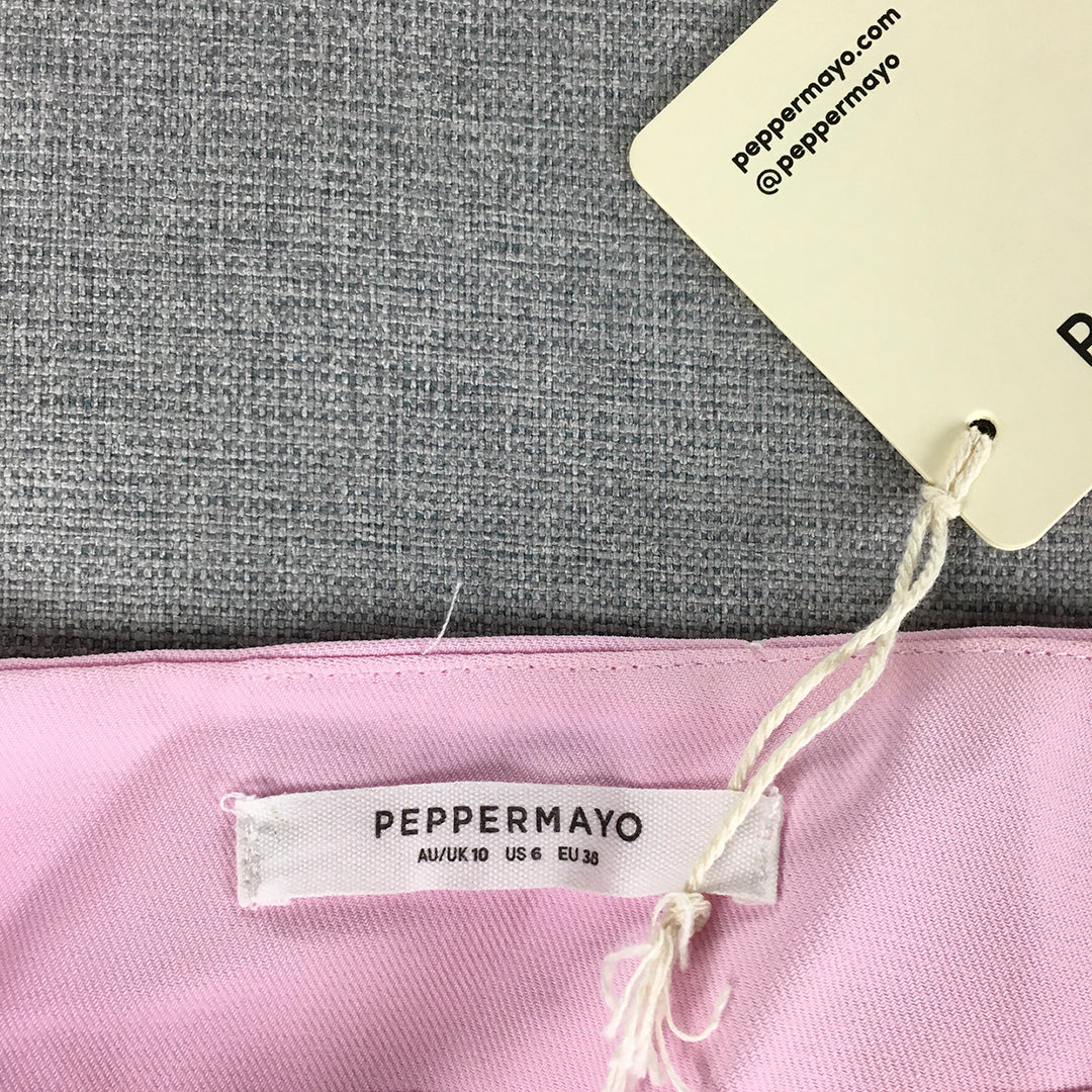 NEW Peppermayo Womens Skirt Size 10 Pink A-Line Mini