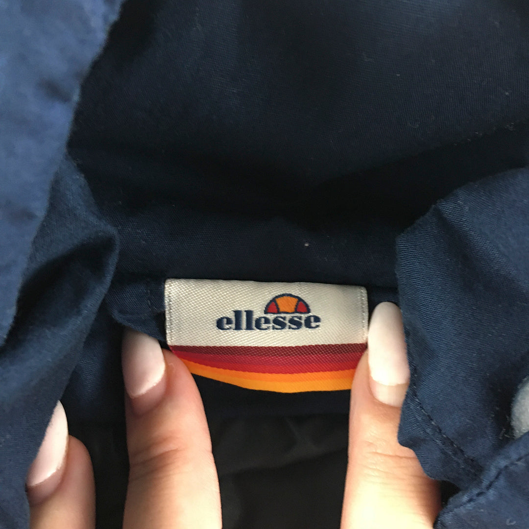 Ellesse Mens Jacket Size S Blue Zip-Up Logo Windbreaker Coat