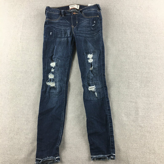 Abercrombie & Fitch Kids Girls Skinny Jeans Size 11 - 12 Years Blue Stretch