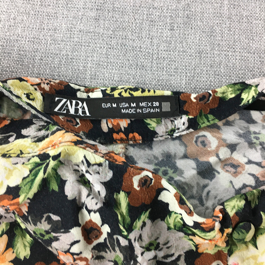 Zara Womens Maxi Skirt Szie M Yellow Floral