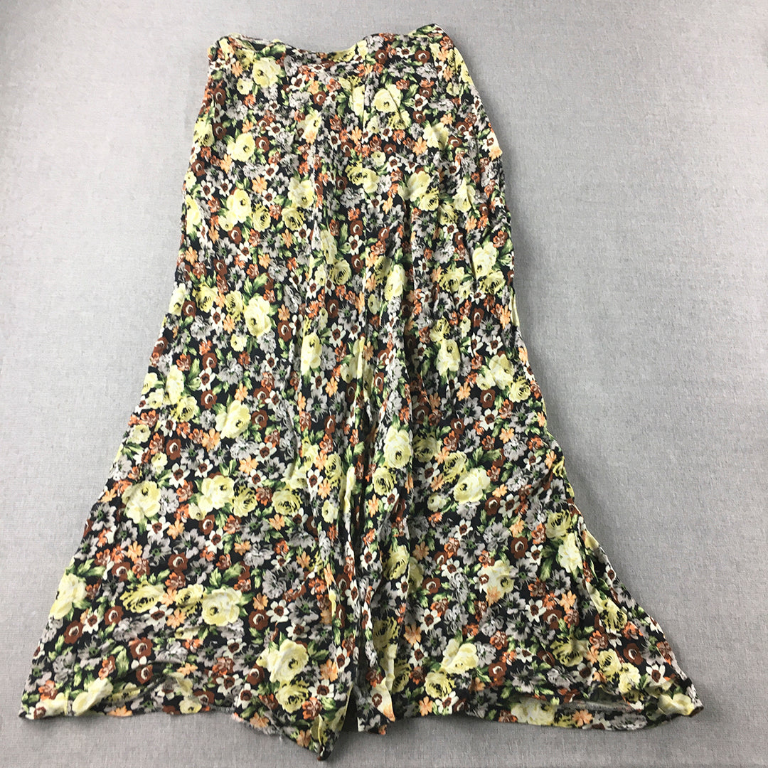 Zara Womens Maxi Skirt Szie M Yellow Floral