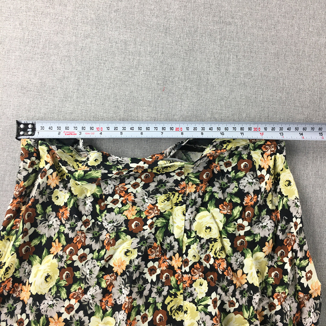 Zara Womens Maxi Skirt Szie M Yellow Floral