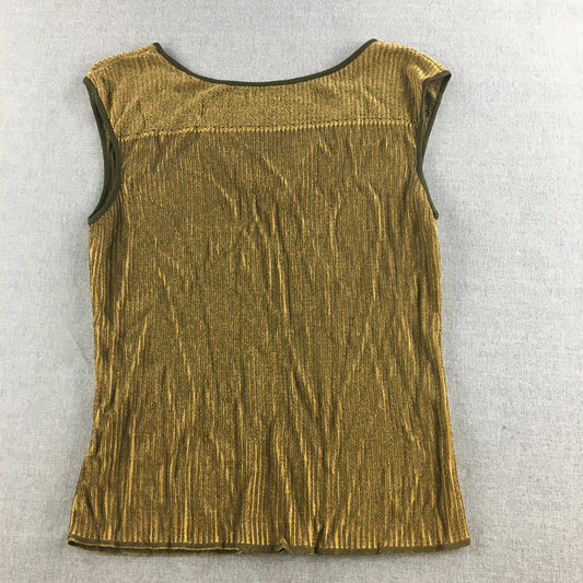 Liz Claiborne Womens Knit Tank Top Size L Brown Sleeveless Vest Shirt