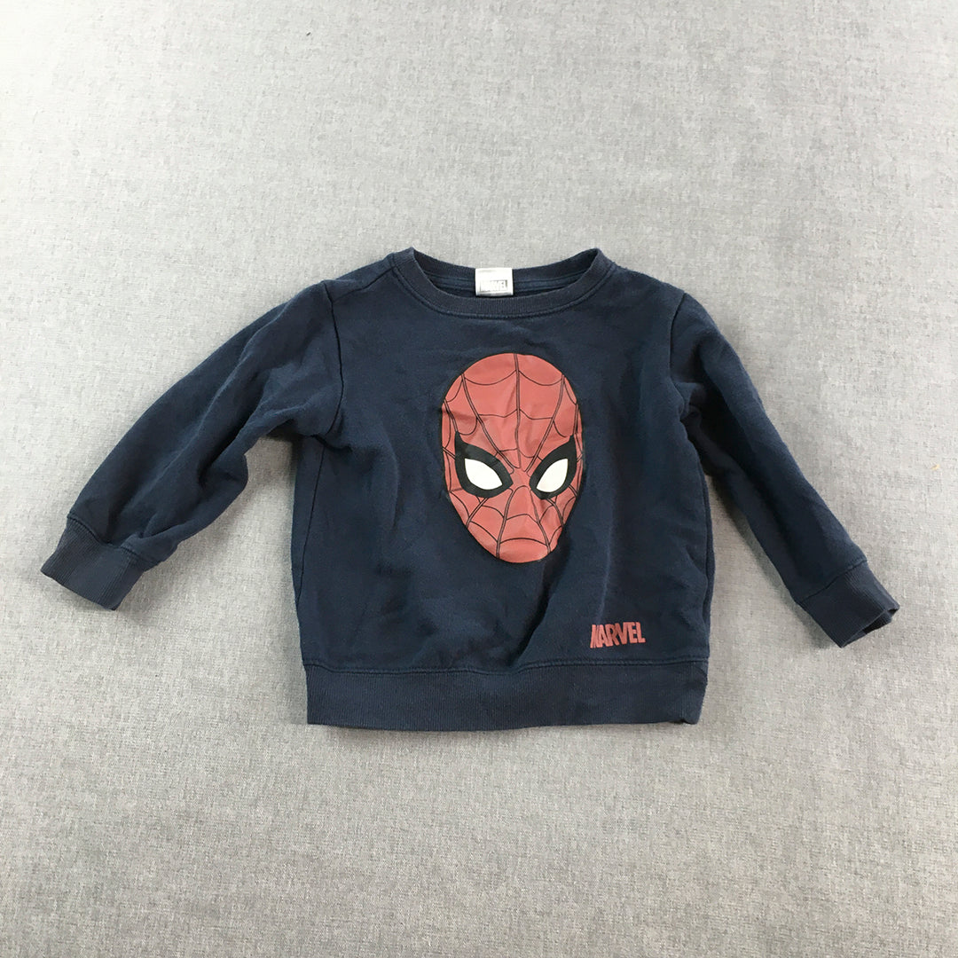 Spider-Man Kids Boys Sweater Size 3 Blue Marvel Spiderman Jumper