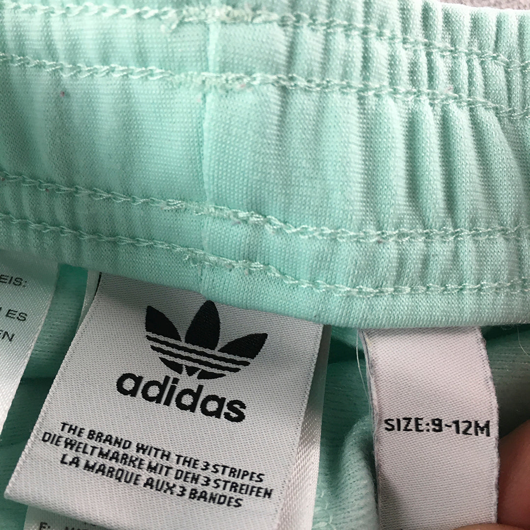 Adidas Baby Girls Tracksuit Pants Size 9 - 12 Months (1) Blue Trefoil Logo