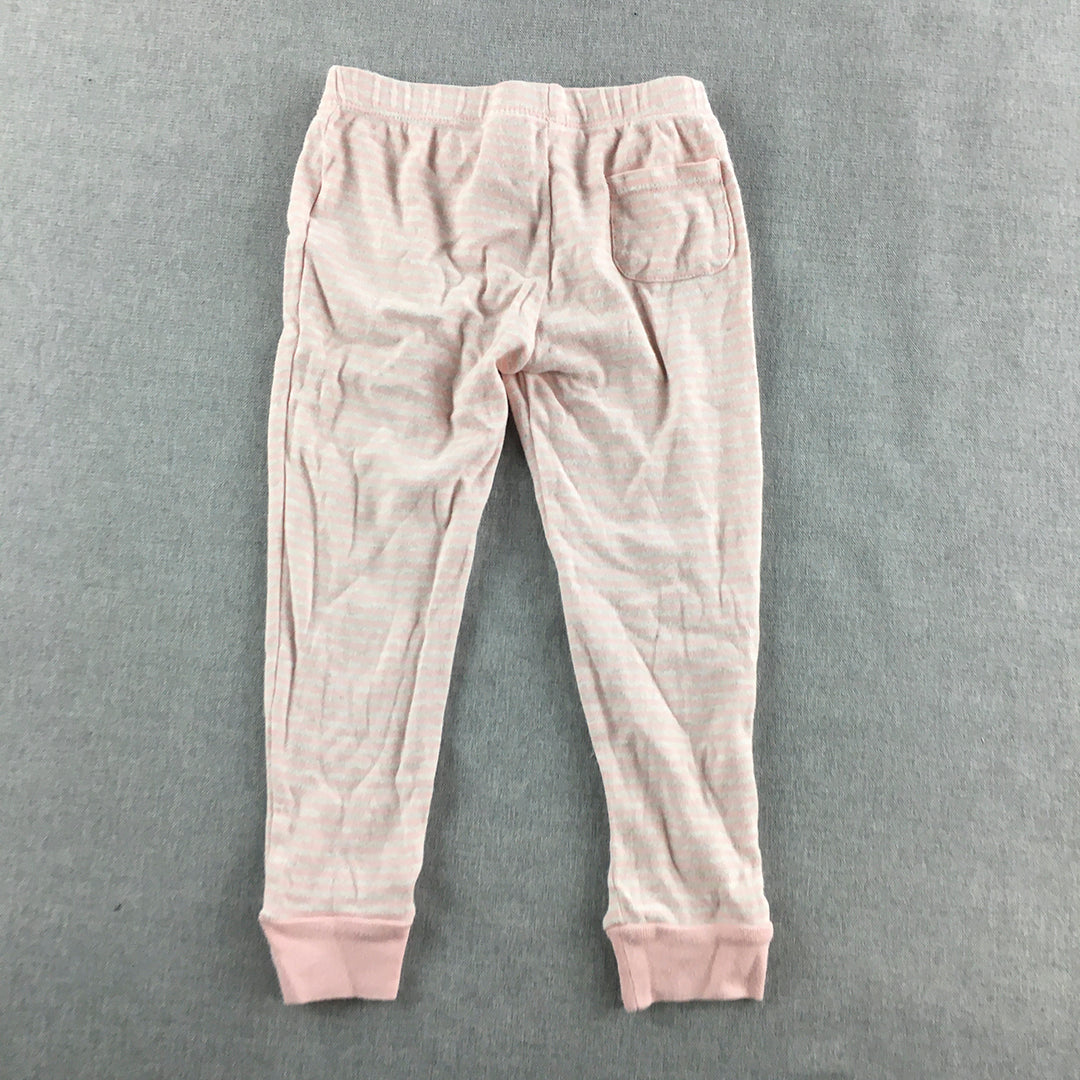 Seed Heritage Kids Girls Pants Size 4 Pink Striped Elastic Waist