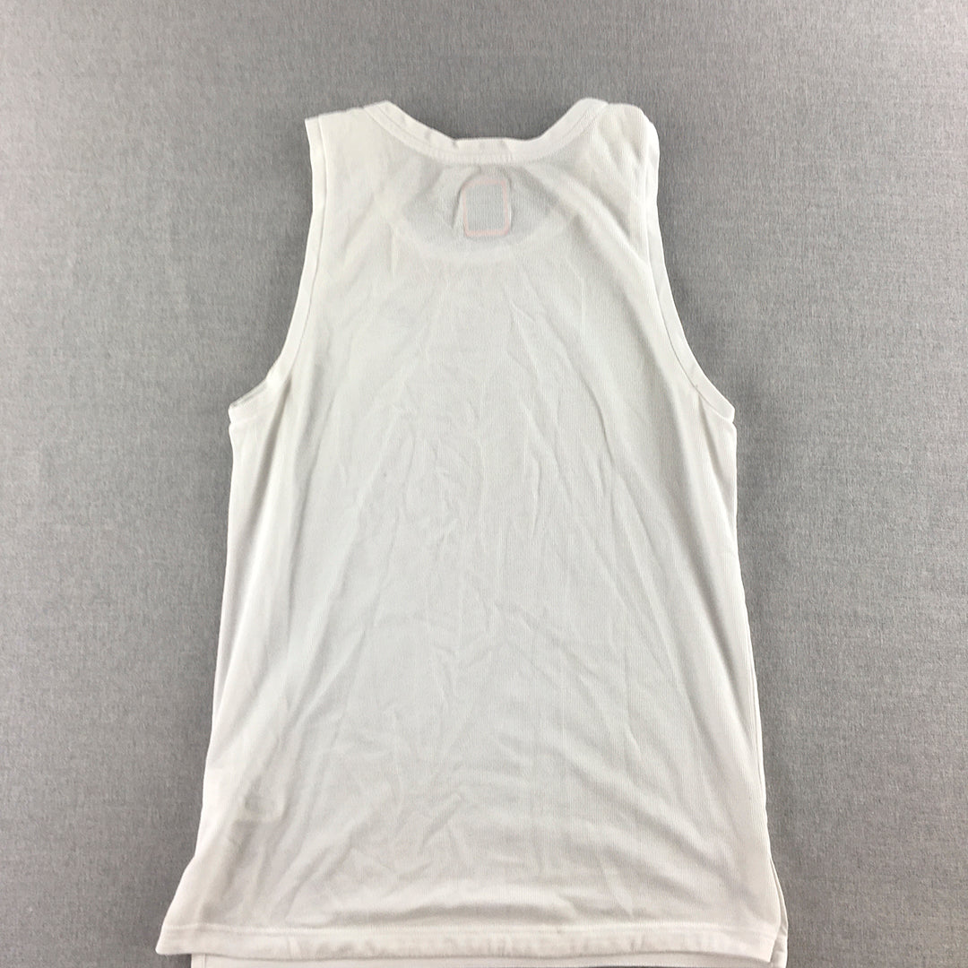 Nike Mens Tank Top Size S White Logo Sleeveless Singlet Shirt