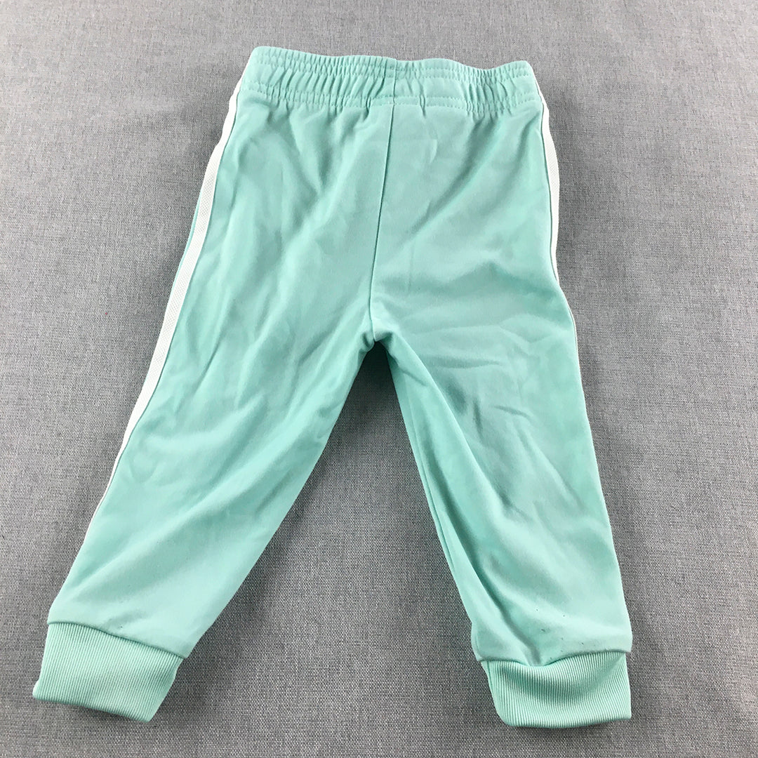 Adidas Baby Girls Tracksuit Pants Size 9 - 12 Months (1) Blue Trefoil Logo