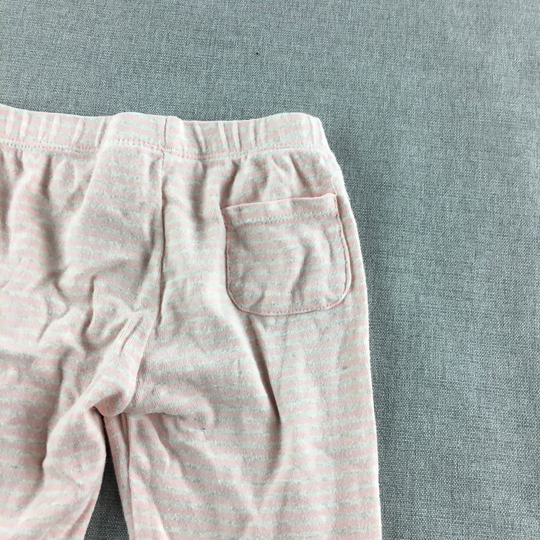 Seed Heritage Kids Girls Pants Size 4 Pink Striped Elastic Waist