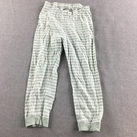 H&M Kids Girls Pants Size 4 Green Striped Elastic Waist