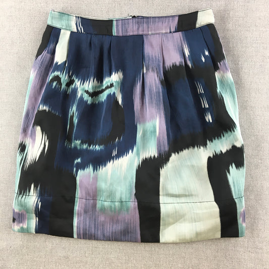 Cooper St Womens Mini Skirt Size 8 Blue Purple Abstract Pleated