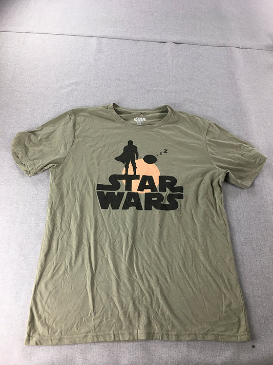 Star Wars Mens T-Shirt Size XL Green Logo Short Sleeve Crew Neck Tee