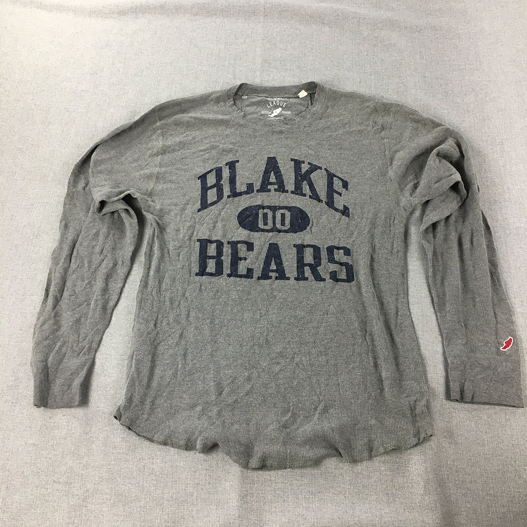 Blake Bears USA College Mens Thermal Shirt Size L Grey University NCAA