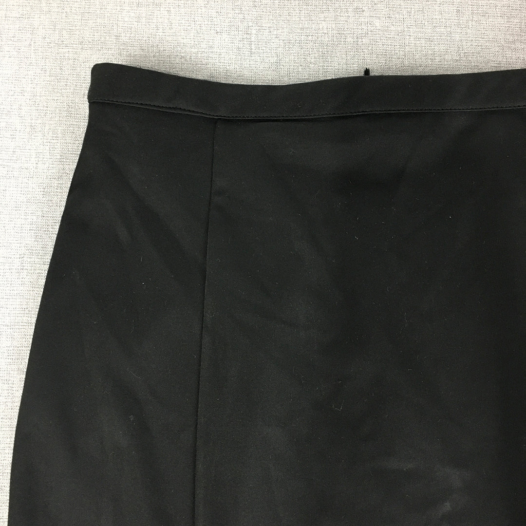 Atmos & Here Womens Pencil Skirt Size 12 Black Straight Corporate Work