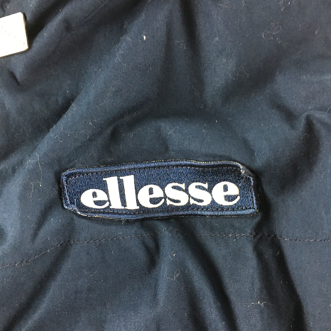 Ellesse Mens Jacket Size S Blue Zip-Up Logo Windbreaker Coat