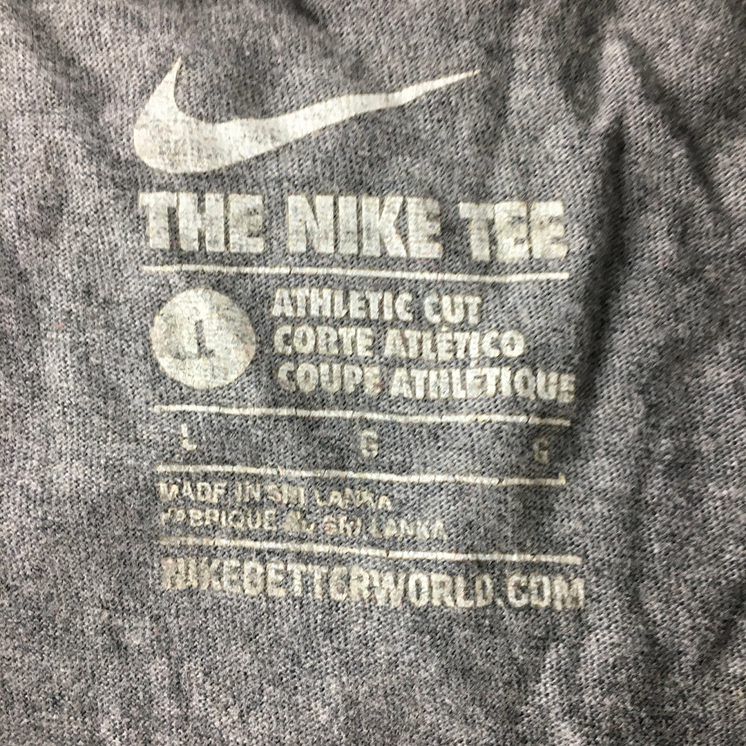 Nike Air Mens T-Shirt Size L Grey Big Swoosh Logo Short Sleeve Tee