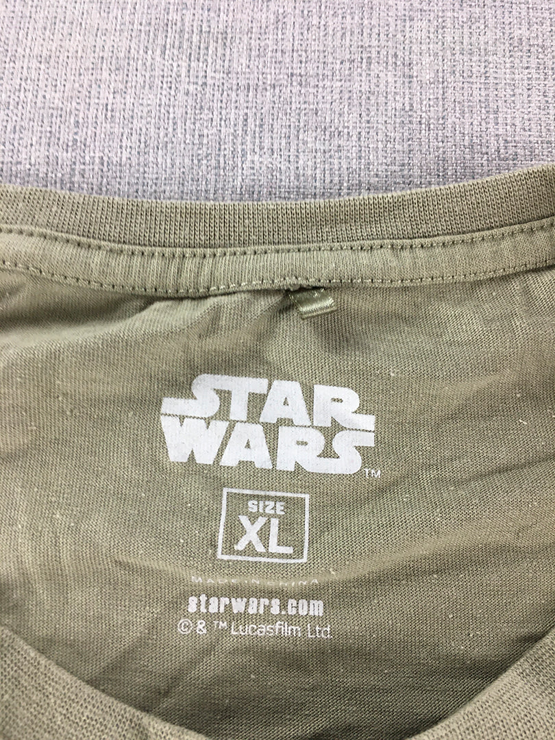 Star Wars Mens T-Shirt Size XL Green Logo Short Sleeve Crew Neck Tee