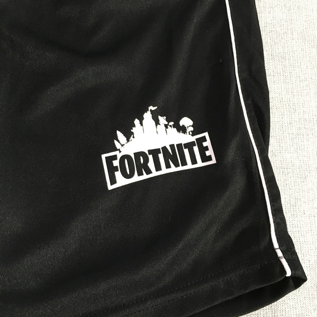 Fortnite Kids Boys Shorts Size 14 (Youth XL) Black Logo Elastic Waist