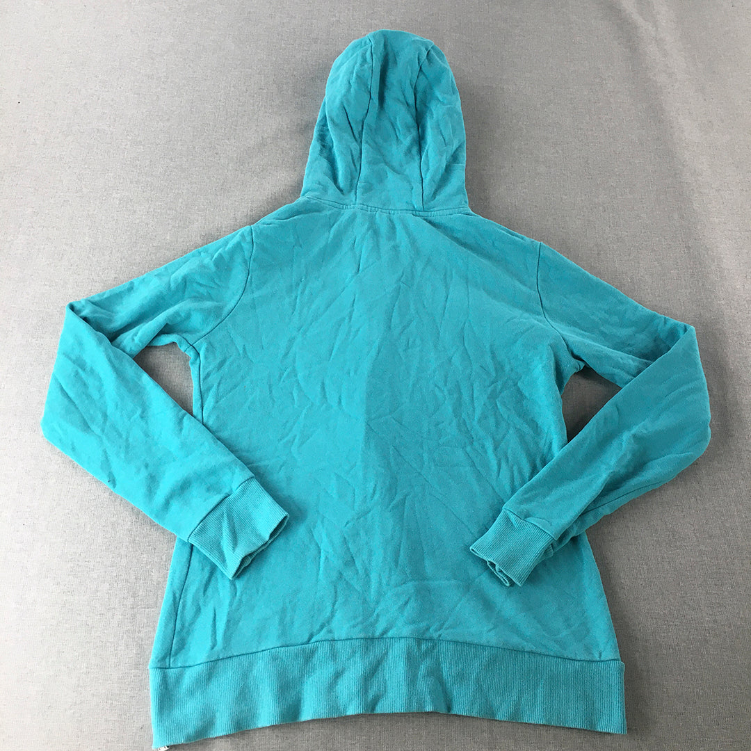 Just Add Sugar Womens Hoodie Jacket Size 12 Blue Zip-Up Birds Pockets Coat