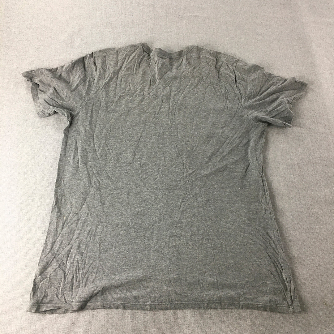 Nike Air Mens T-Shirt Size L Grey Big Swoosh Logo Short Sleeve Tee