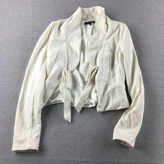 Ladakh Womens Blazer Jacket Size 6 White Collared Coat