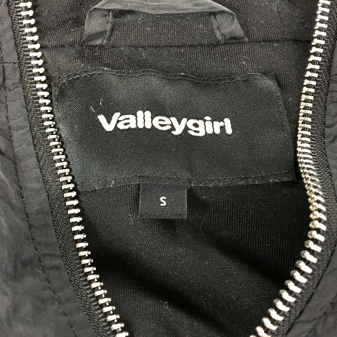 Valleygirl Womens Jacket Size S Black Hoodie Zip-Up Pockets Windbreaker Coat