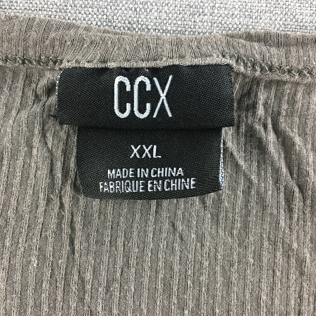 City Chic CCX Womens Knit Tank Top Size 2XL Grey Sleeveless Stretch Fabric Shirt