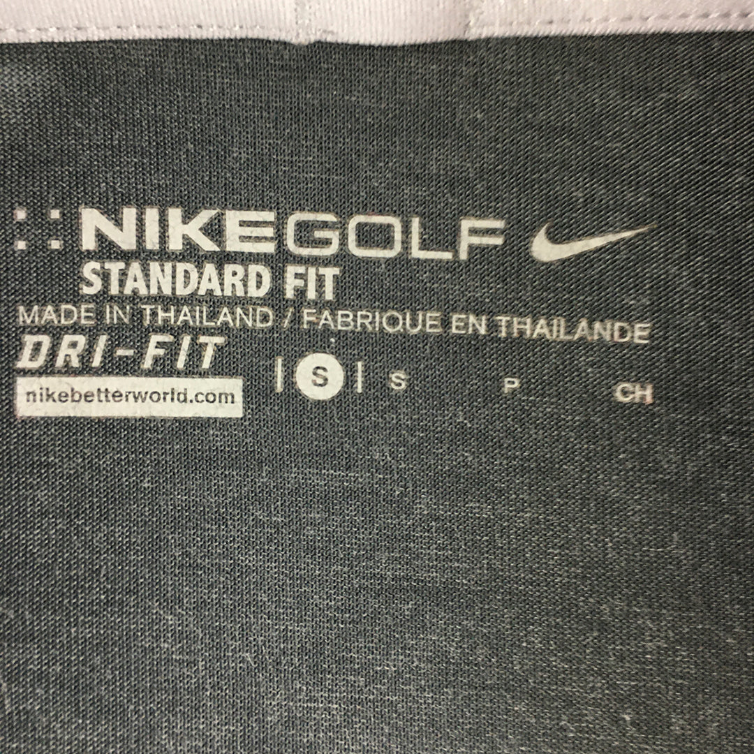 Nike Golf Mens Shirt Size S Grey Logo Collared Polo Rugby