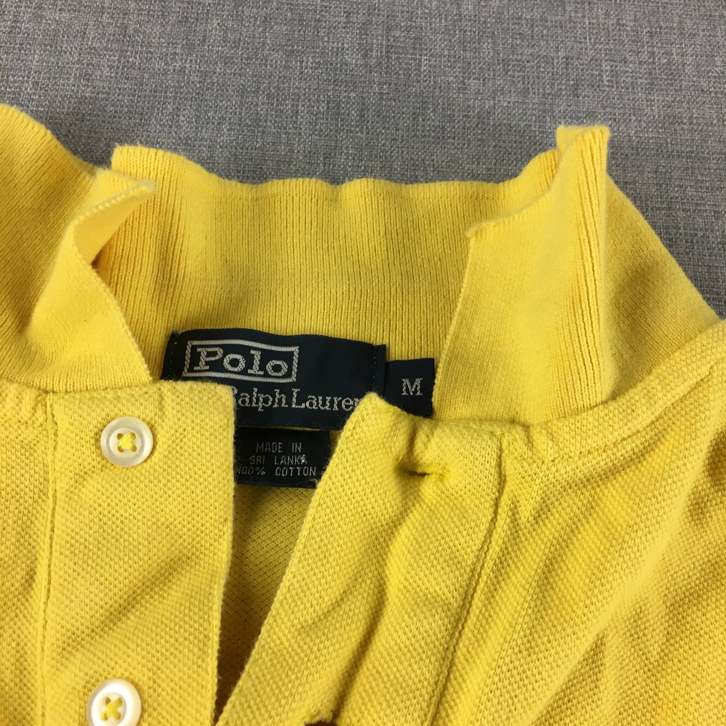 Polo Ralph Lauren Mens Shirt Size M Yellow Long Sleeve Collared Rugby