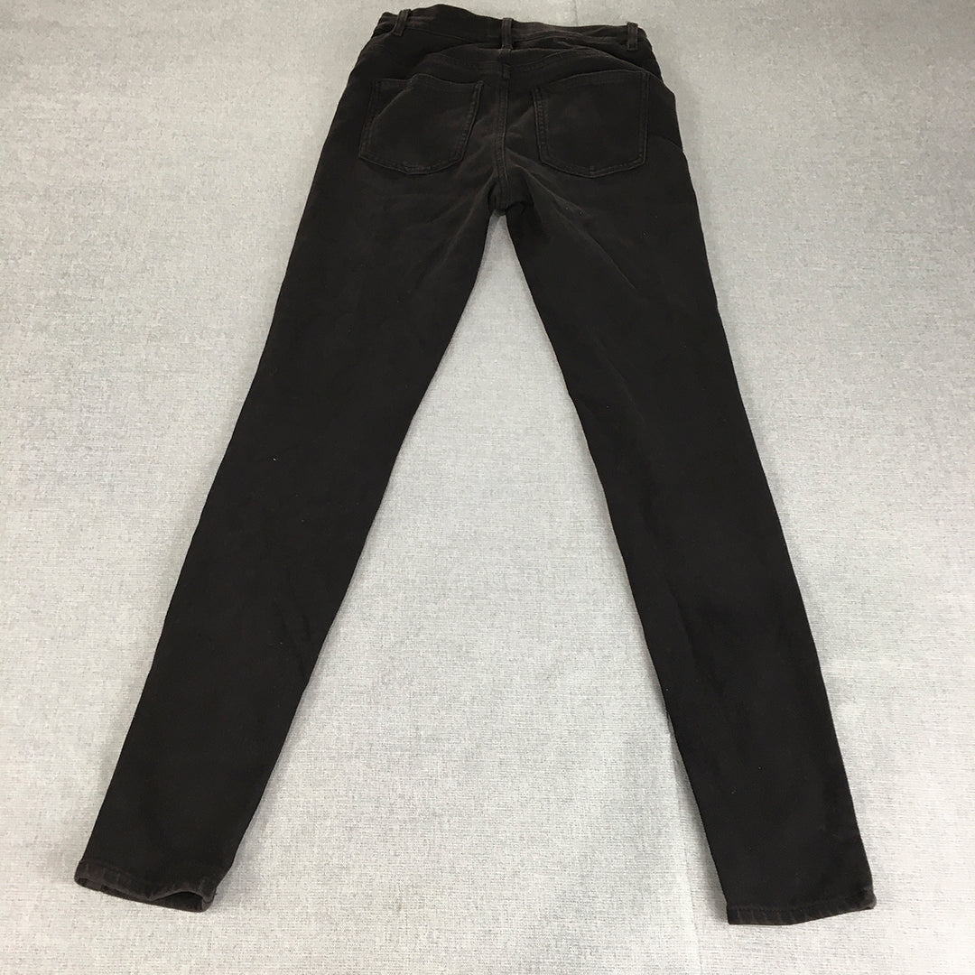 Uniqlo Womens Skinny Jeans Size XS (W24 x L27) Black Dark Wash Denim Stretch