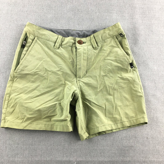 Quiksilver Kids Boys Shorts Size 10 Green Zip Pockets Stretch