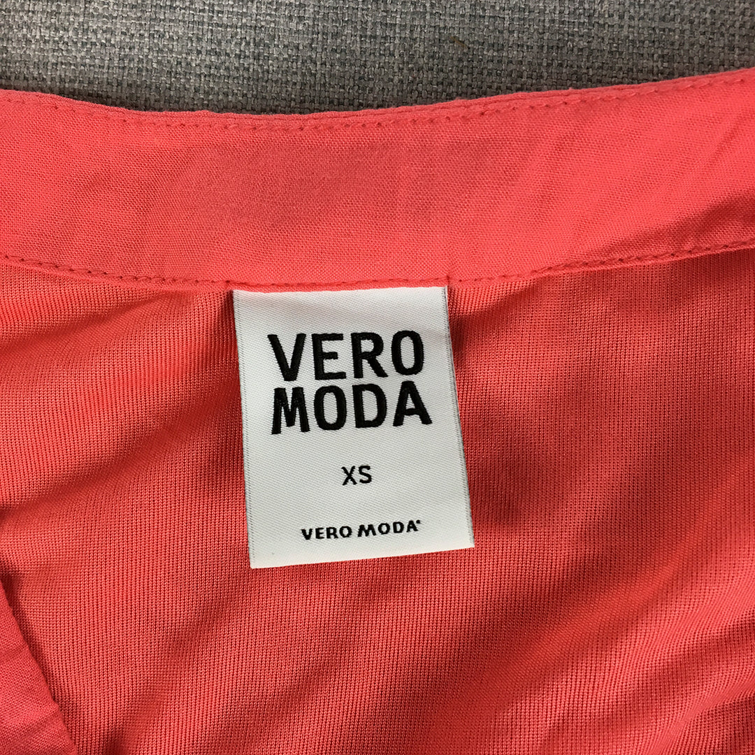 Vero Moda Womens Mini Dress Size XS Pink Sleeveless A-Line V-Neck