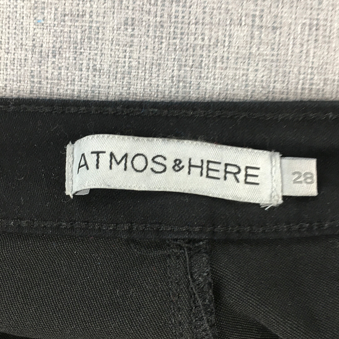 Atmos & Here Womens Skinny Jeans Size 28 Black Denim Stretch Fabric