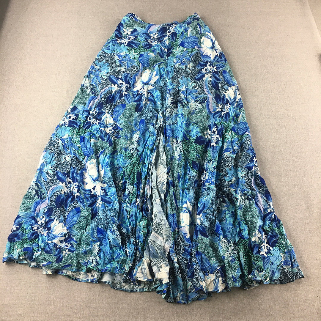 Forever New Womens Maxi Skirt Size 8 Blue Floral