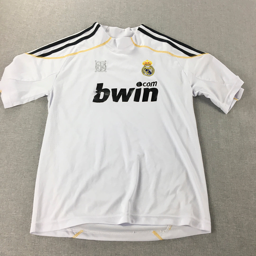 Real Madrid Kids Boys Jersey Youth Size M White Home Football Kit Shirt