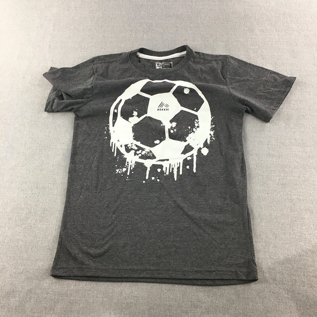 RBX Active Kids Boys T-Shirt Youth Size L (14/16) Grey Soccer Football Tee