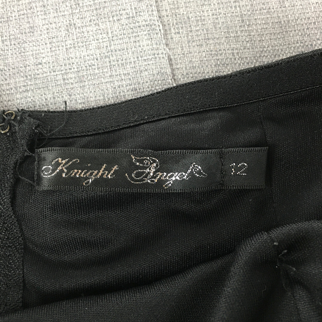 Knight Angel Womens Pencil Dress Size 12 Black Strapless Back Zip